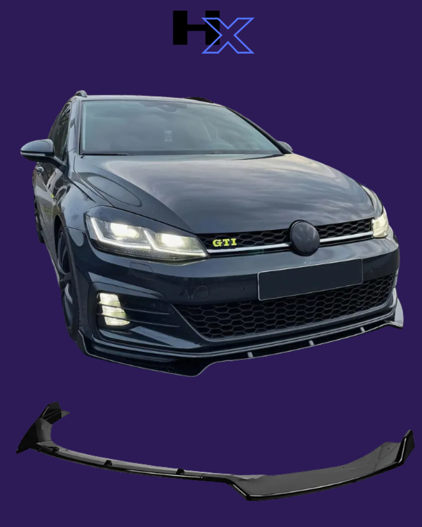 FOR VW GOLF MK7/MK7.5 FRONT SPLITTER - GLOSS BLACK - 2013-2020