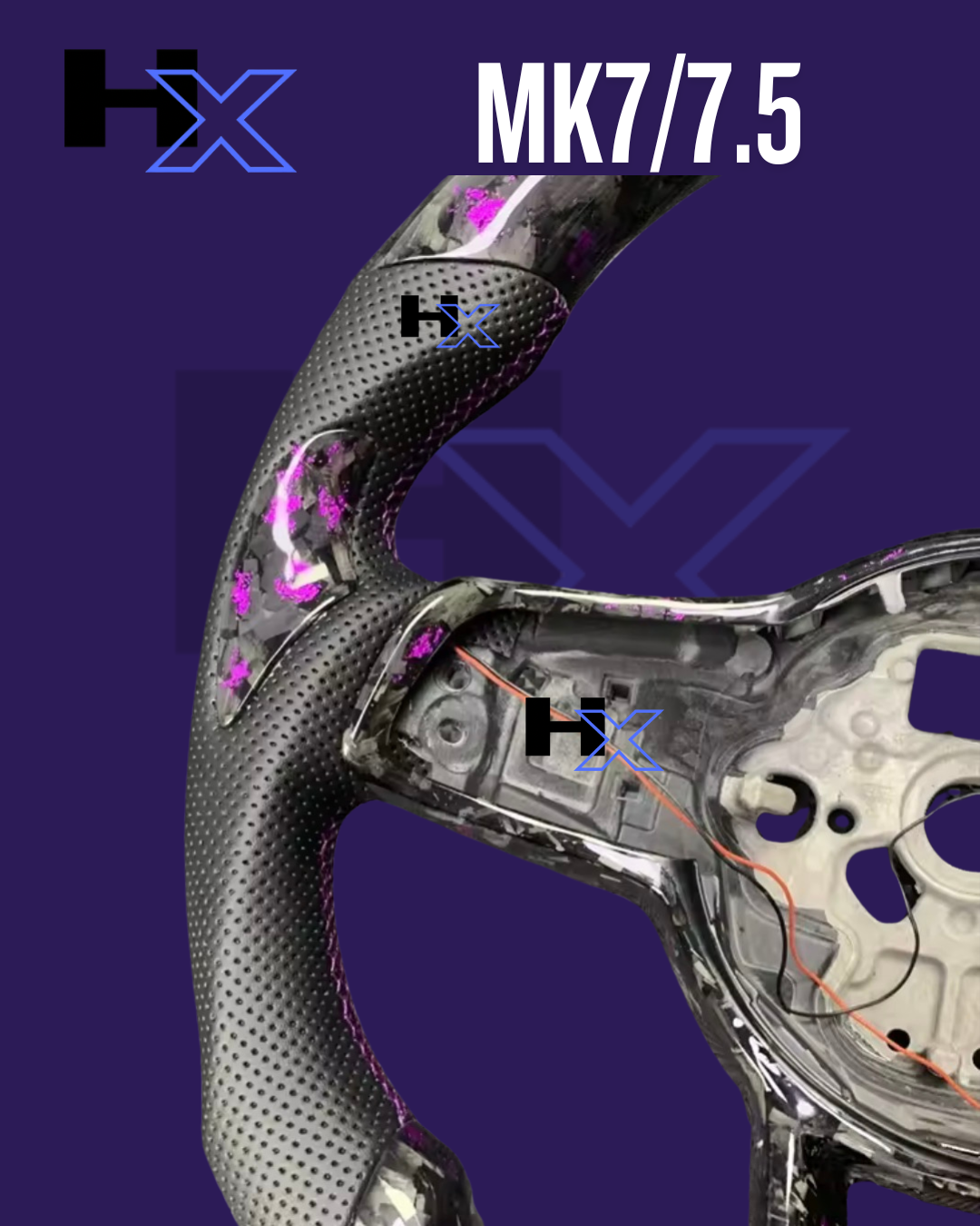 VW GOLF MK7/7.5 FORGED CARBON PURPLE / LED STEERING WHEEL