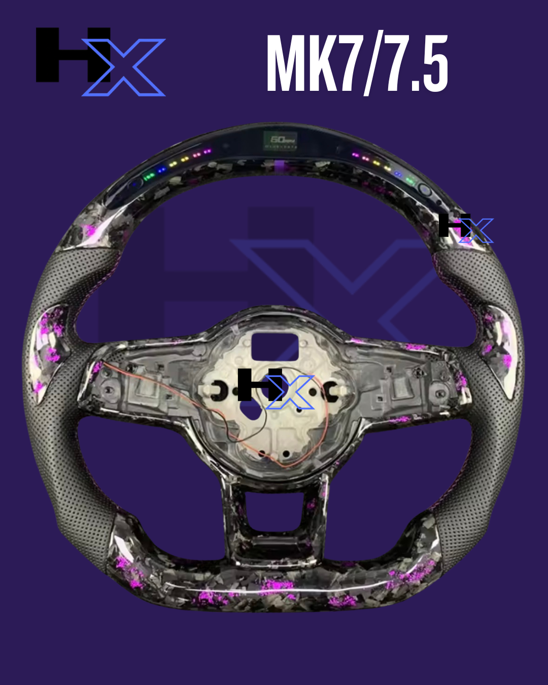 VW GOLF MK7/7.5 FORGED CARBON PURPLE / LED STEERING WHEEL