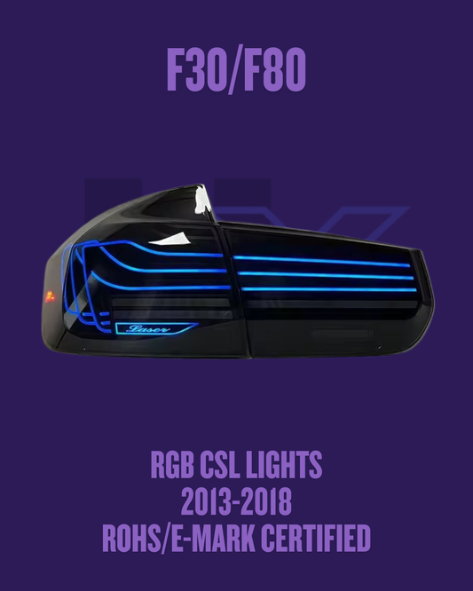 BMW F30/F80 CSL STYLE CUSTOM RGB (APP CONTROLLED) TAIL LIGHTS