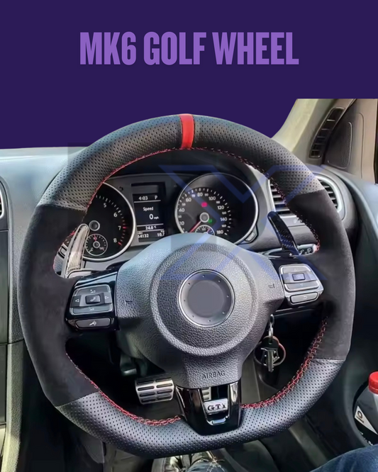 BESPOKE STEERING WHEEL COVER FOR VOLKSWAGEN GOLF MK6: GTI, R