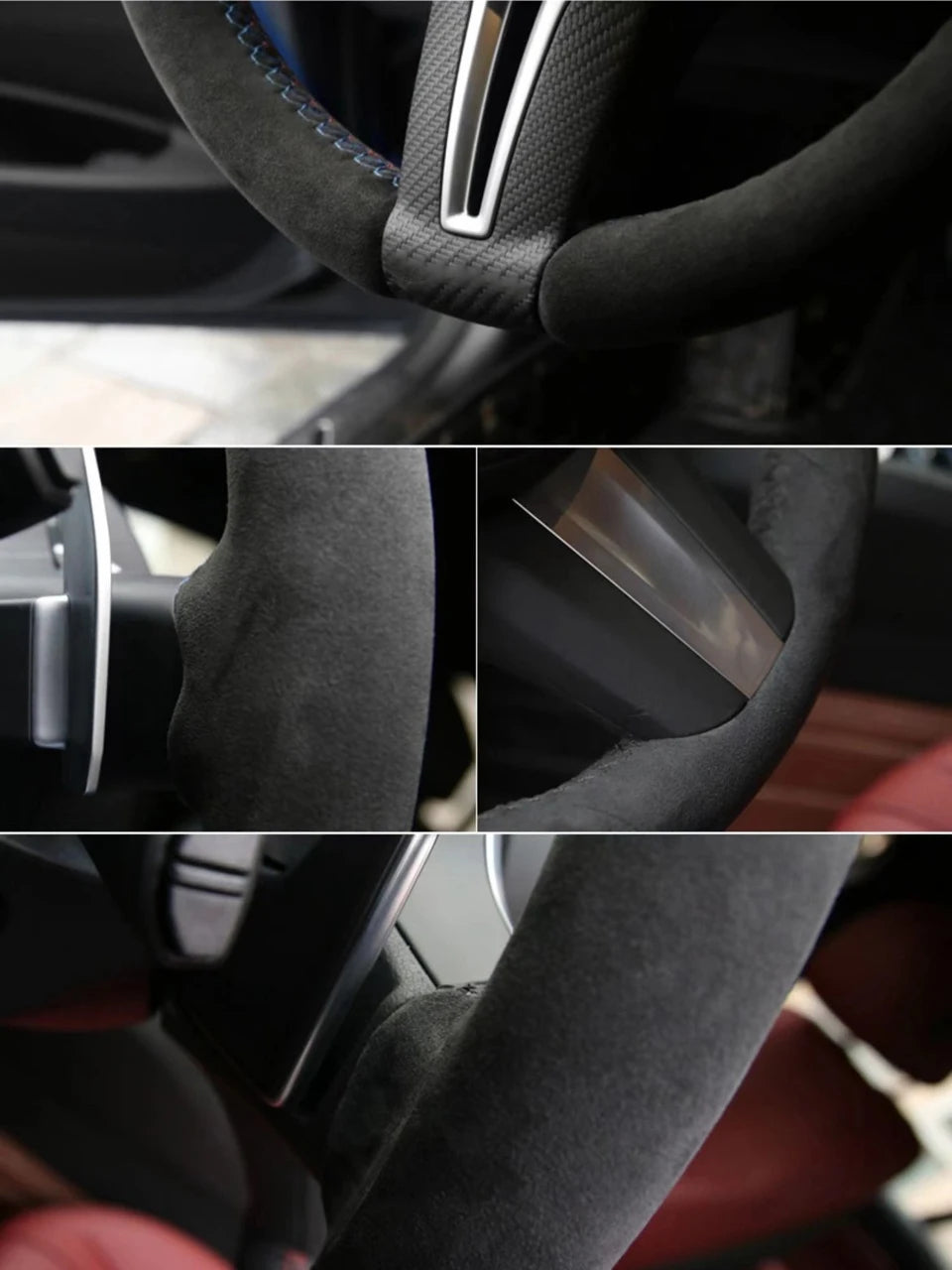 Suede Leather Car Steering Wheel Cover For BMW F Series Wheel
