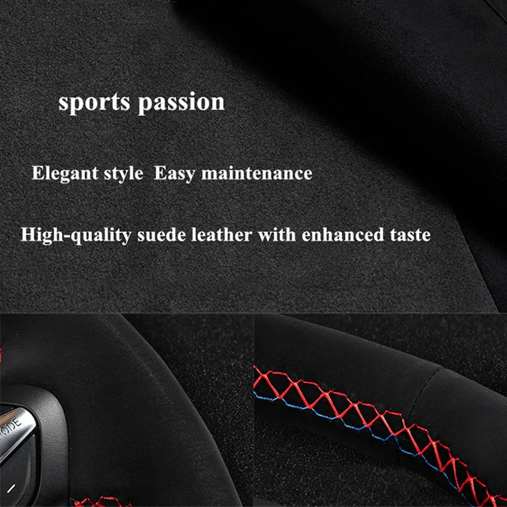Suede Leather Car Steering Wheel Cover For BMW F Series Wheel
