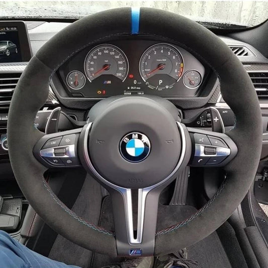 Suede Leather Car Steering Wheel Cover For BMW F Series Wheel