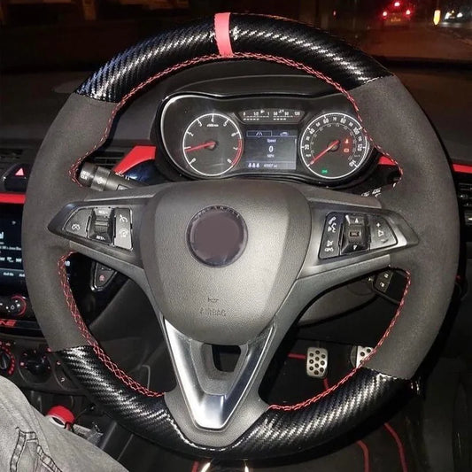 For Vauxhall Opel, K,E) Crossland X Grandland X Insignia Suede Leather Steering Wrap