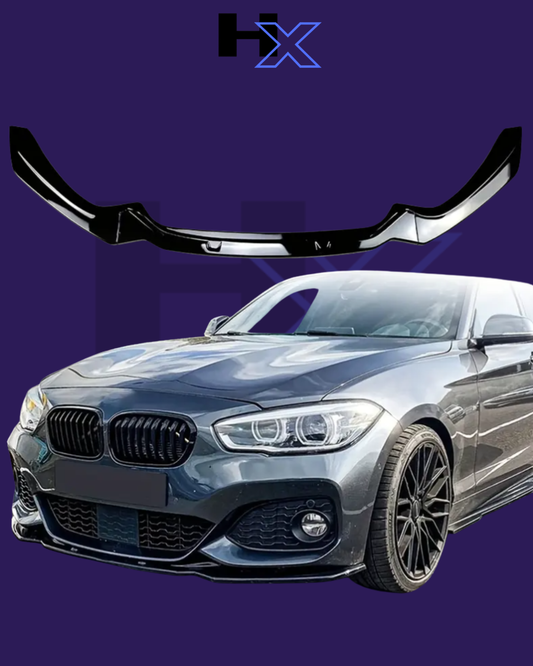 FRONT LIP SPLITTER BMW 1 SERIES - GLOSS BLACK -  F20 F21 LCI - 2015-2019