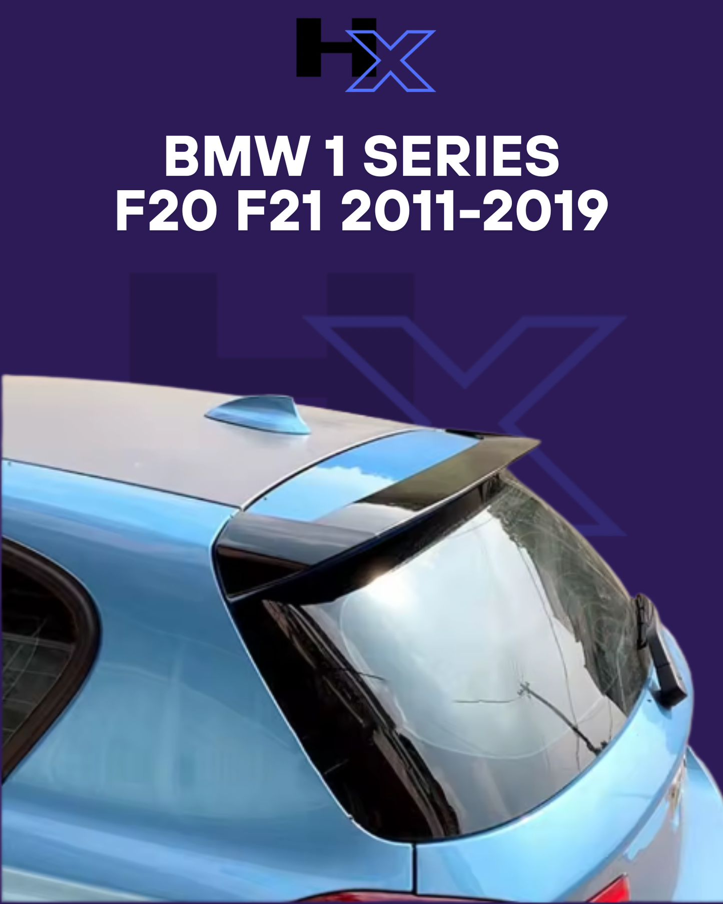 FOR BMW 1 SERIES F20 F21 2011-2019 HATCHBACK REAR ROOF SPOILER - GLOSS BLACK