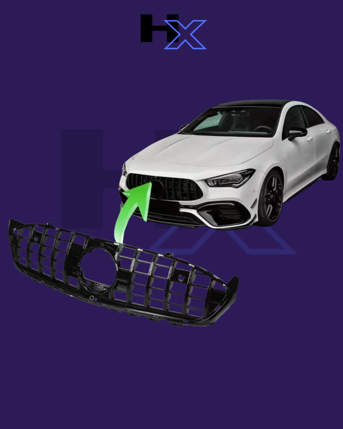 MERCEDES BENZ CLA W118 GLOSS BLACK, PANAMERICANA GT GRILLE